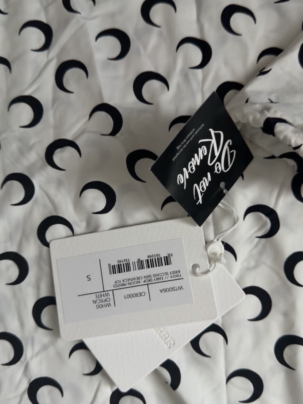 Marine serre Moon Print Long Sleeve Tee - White & Black - Picture 2 of 2
